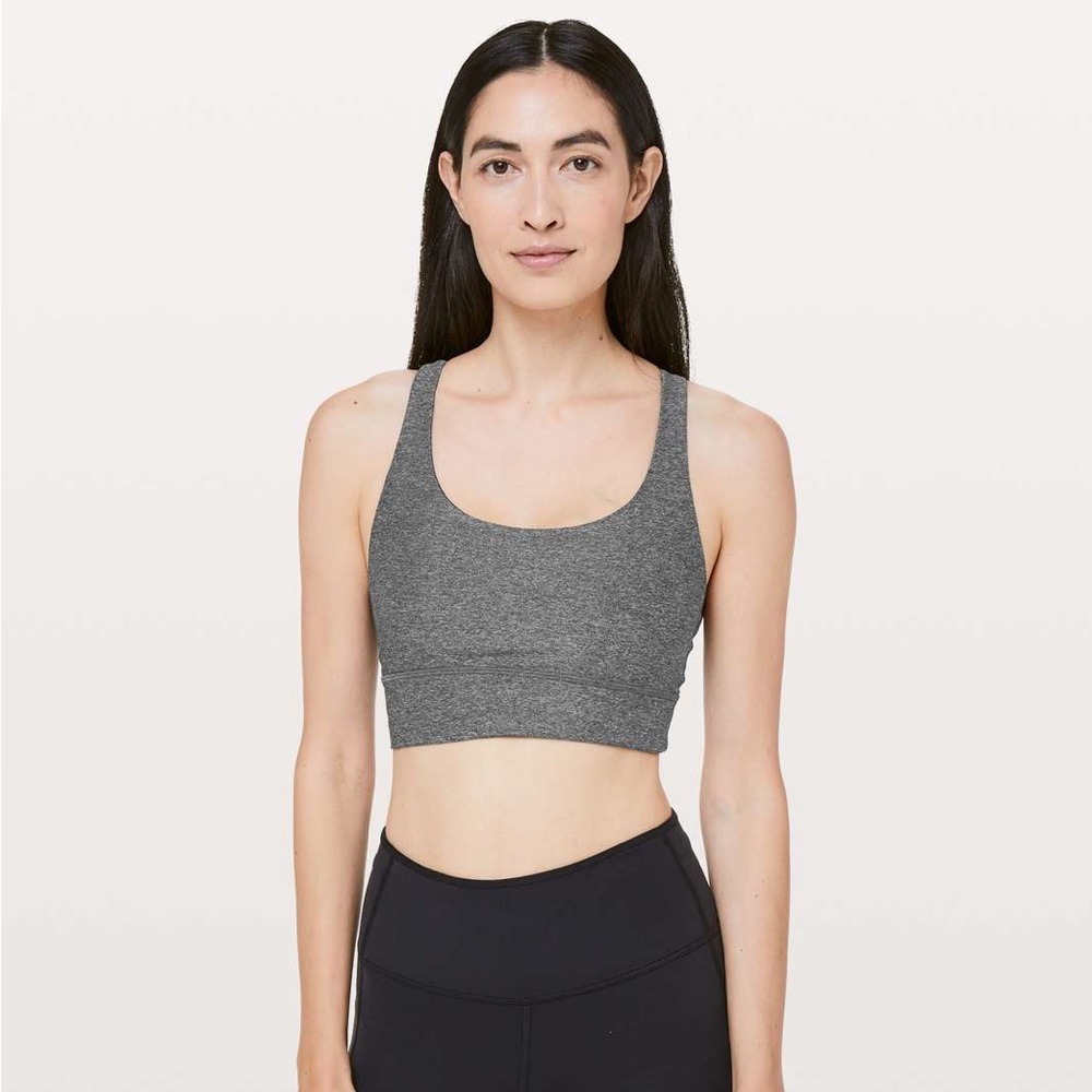 Lululemon Energy Bra *Long Line Heathered Black